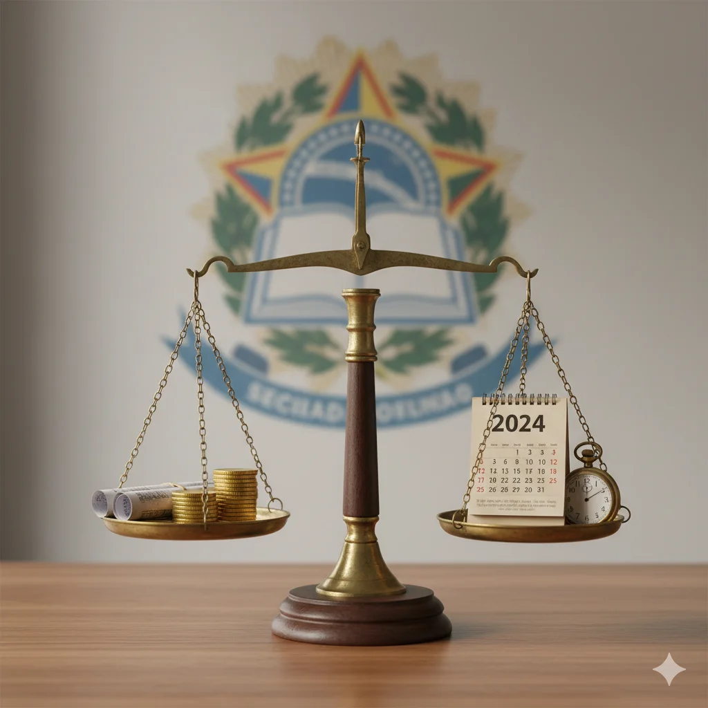 Uma balança com dinheiro encima.